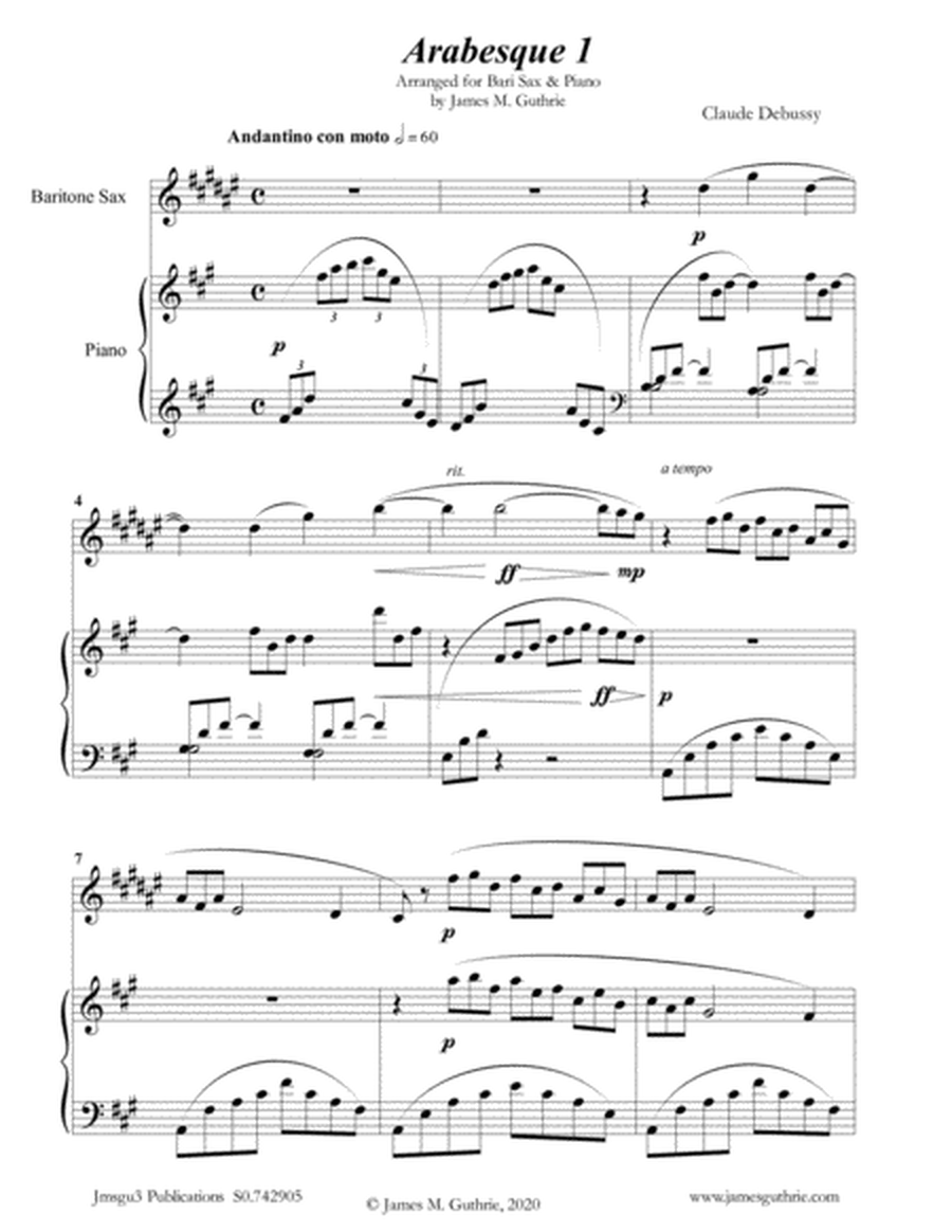 Debussy: Arabesque 1 for Baritone Sax & Piano image number null