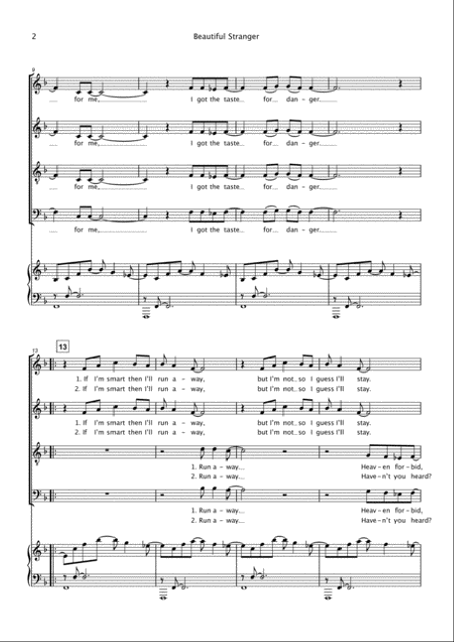 Beautiful Stranger 4-Part scores gallery preview page 2