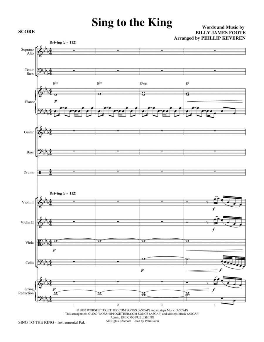 Book cover for Sing To The King (arr. Phillip Keveren) - Full Score