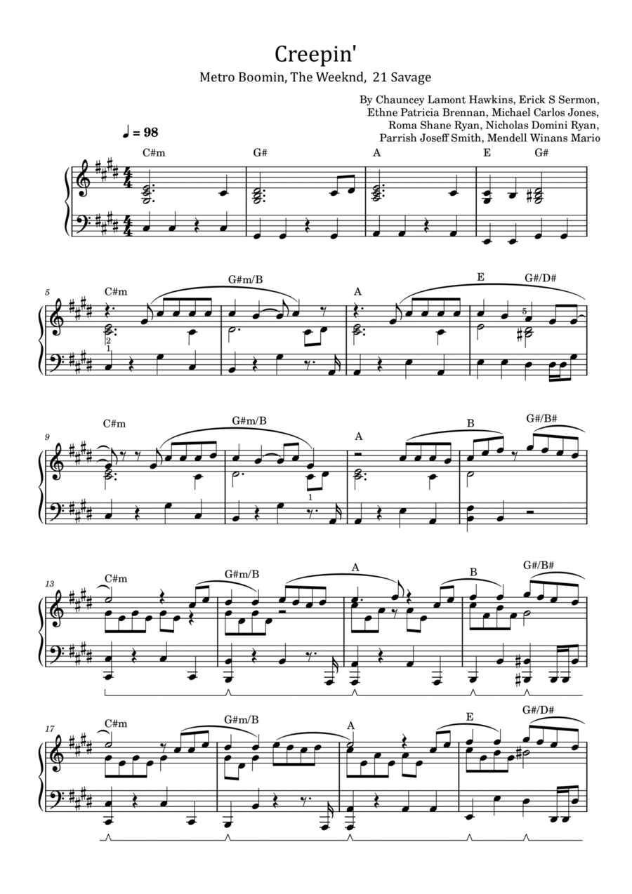 Creepin' Easy Piano scores gallery preview page 1