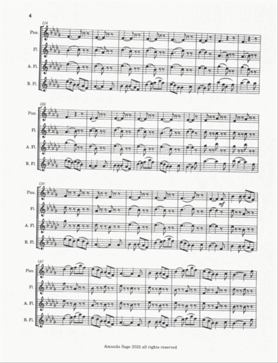 Second Suite in F major Woodwind Quartet scores gallery preview page 4