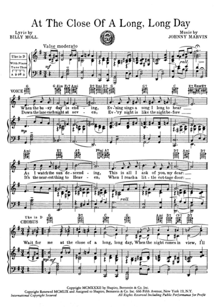 At The Close Of A Long, Long Day Voice scores gallery preview page 2