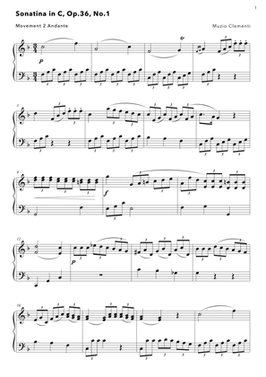 Sonatina in C major Op36 No1 - Movement 2 : Andante