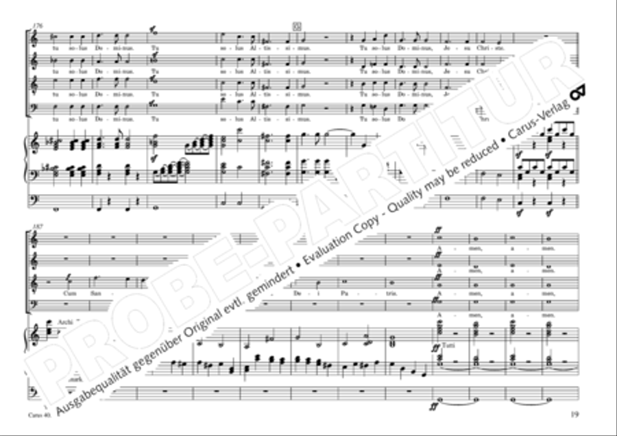 Missa sacra C Minor 4-Part scores gallery preview page 20