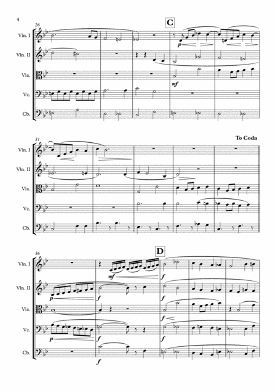 Over The Rainbow (from The Wizard Of Oz) String Quintet scores gallery preview page 5