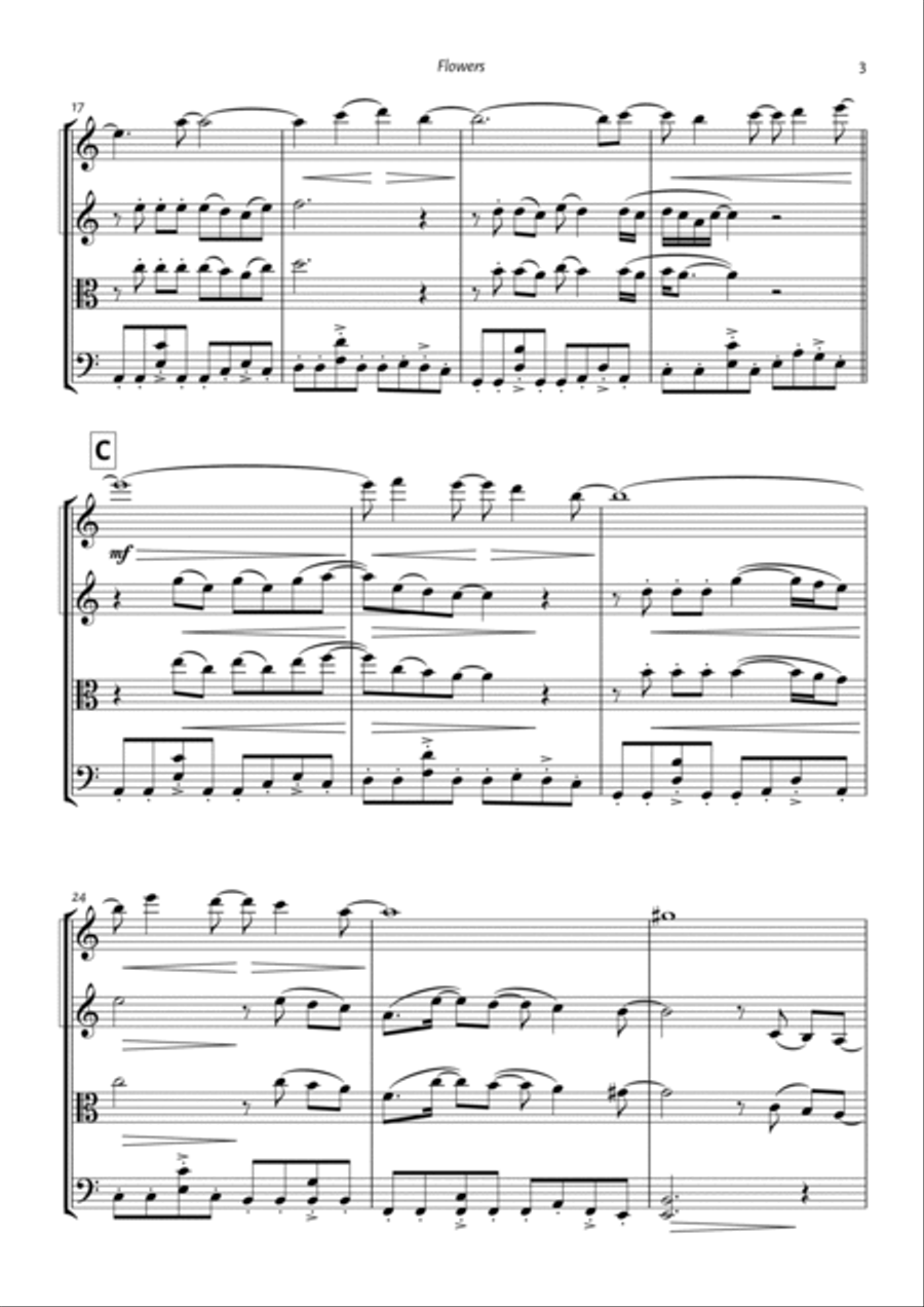 Flowers String Quartet scores gallery preview page 3