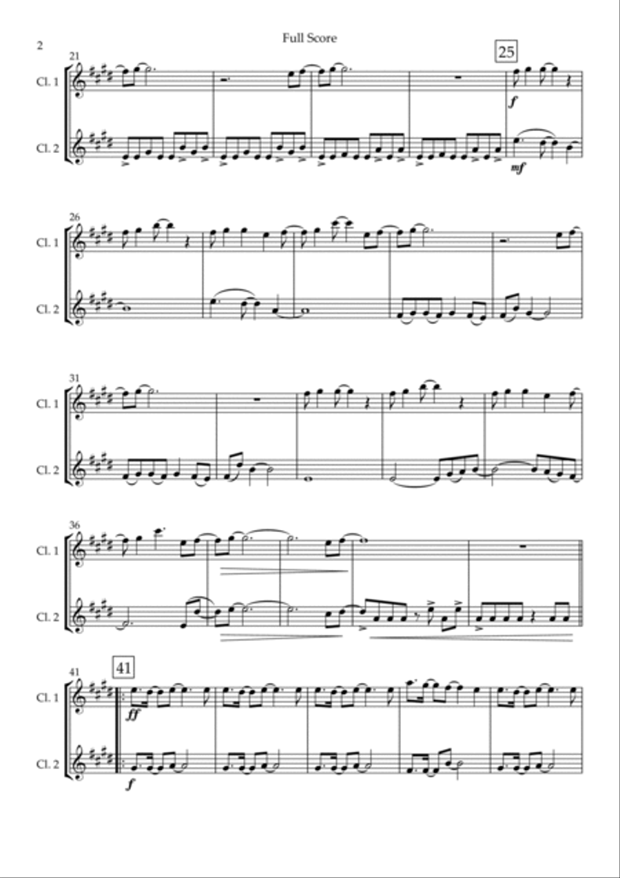 Without You Without You Clarinet Duet scores gallery preview page 2