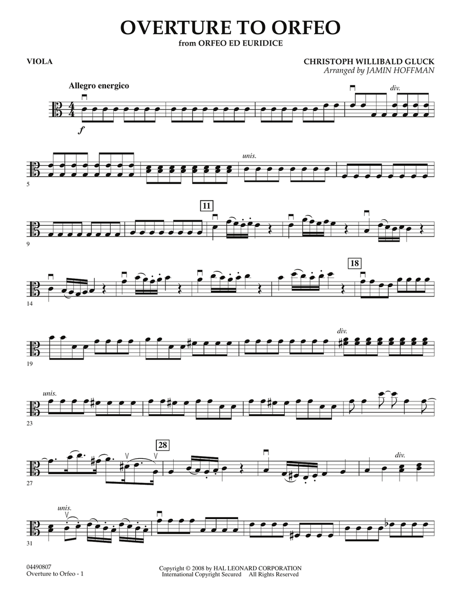Overture to "Orfeo" - Viola