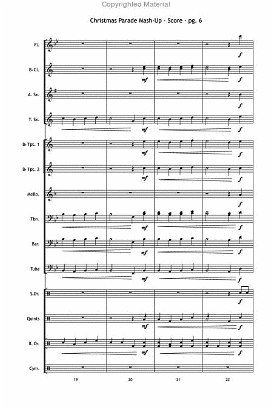 Christmas Parade Mash-Up Marching Band scores gallery preview page 7