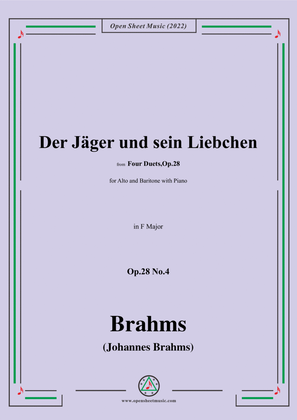 Book cover for Brahms-Der Jager und sein Liebchen-The Hunter and His Beloved,Op.28 No.4,in F Major,from Four Duets,
