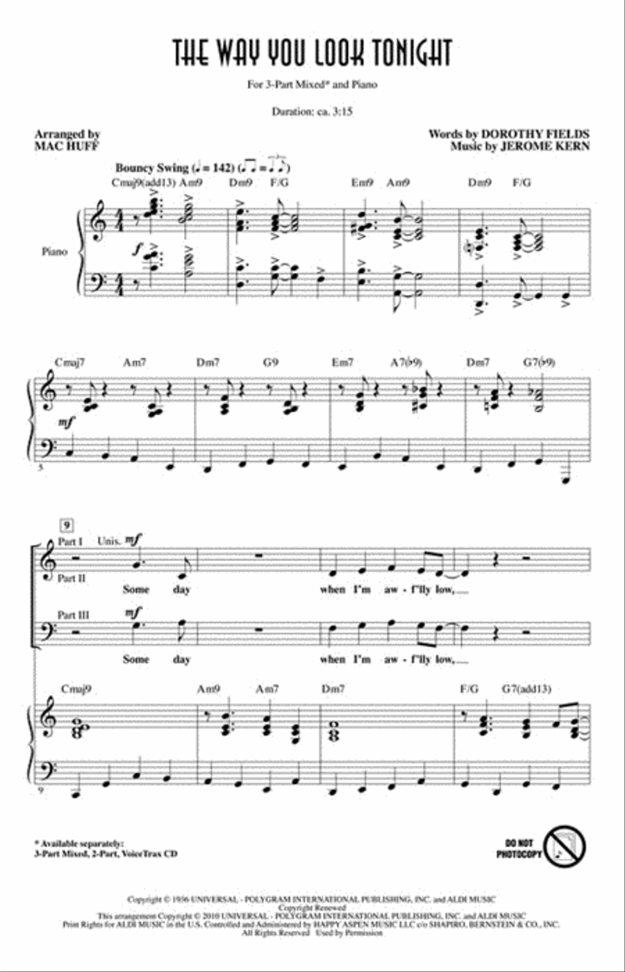 The Way You Look Tonight Choir scores gallery preview page 2