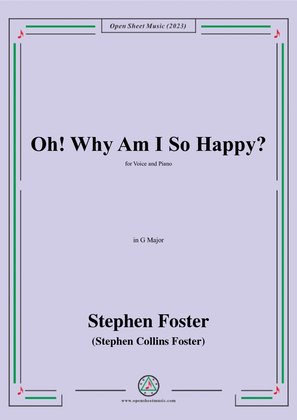 Book cover for S. Foster-Oh!Why Am I So Happy?,in G Major
