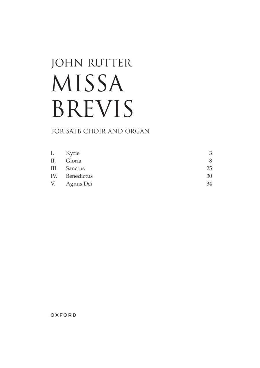Missa Brevis 4-Part scores gallery preview page 1