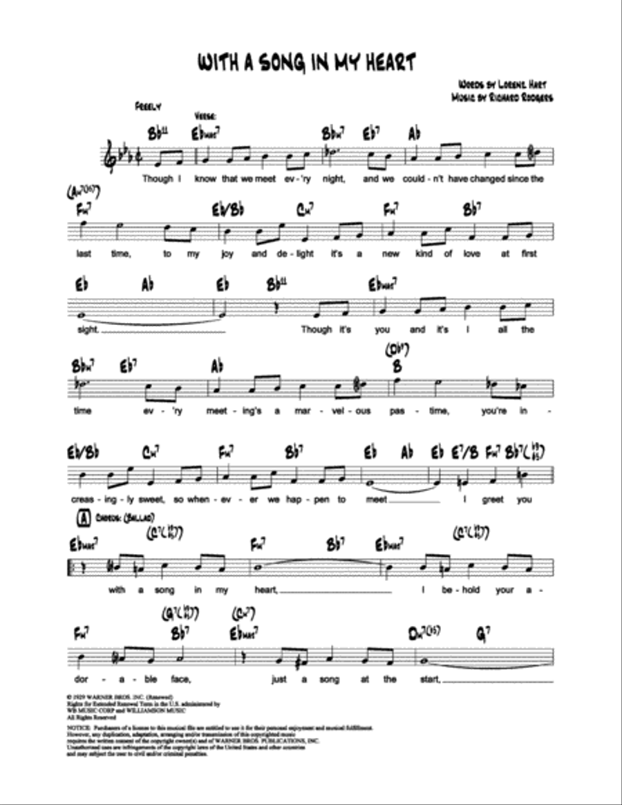 With a Song in My Heart School and Community scores gallery preview page 1