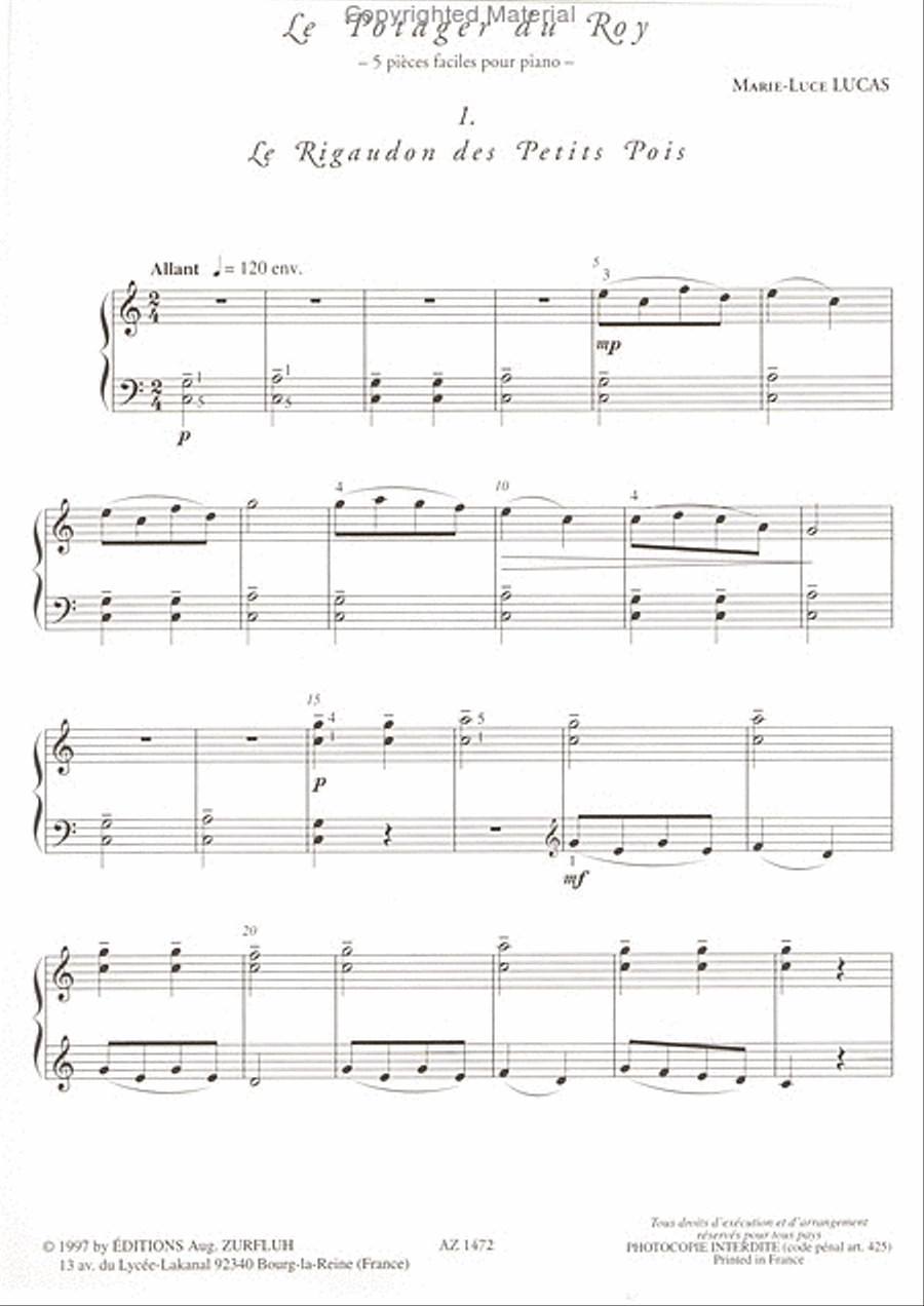 Potager du Roy Piano Solo scores gallery preview page 2