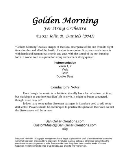 Golden Morning (for String Orchestra) image number null