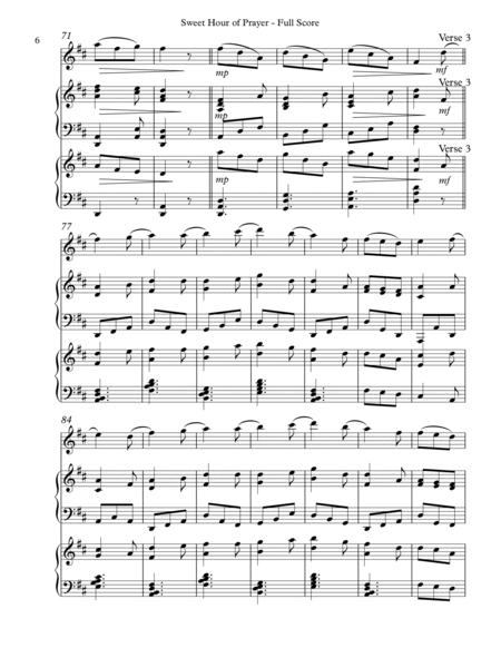 Sweet Hour of Prayer Trio for C Treble Instrument, Harp and Piano or Organ image number null