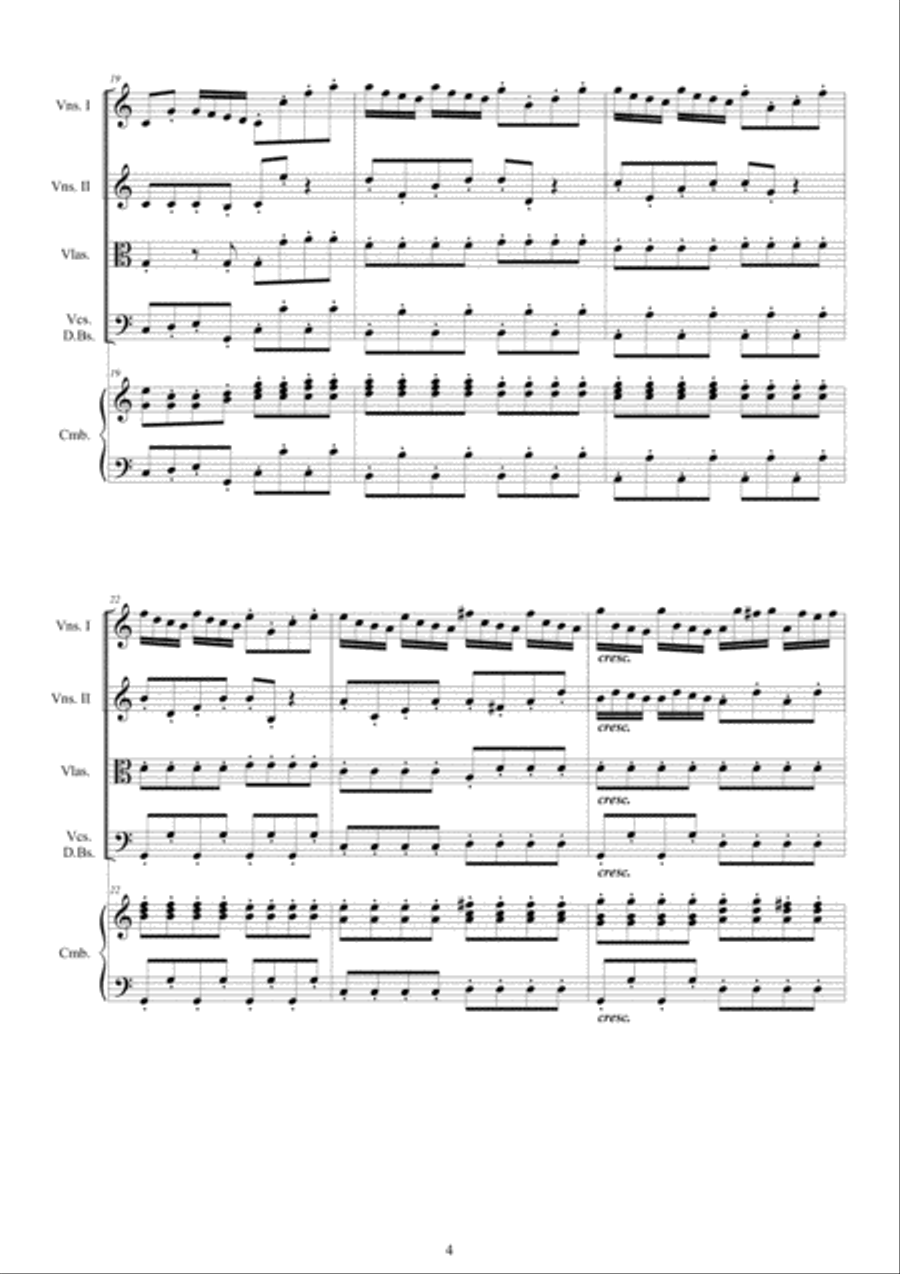 Vivaldi - Chamber Concerto in C major RV 113 for Strings and Cembalo Chamber Orchestra scores gallery preview page 4