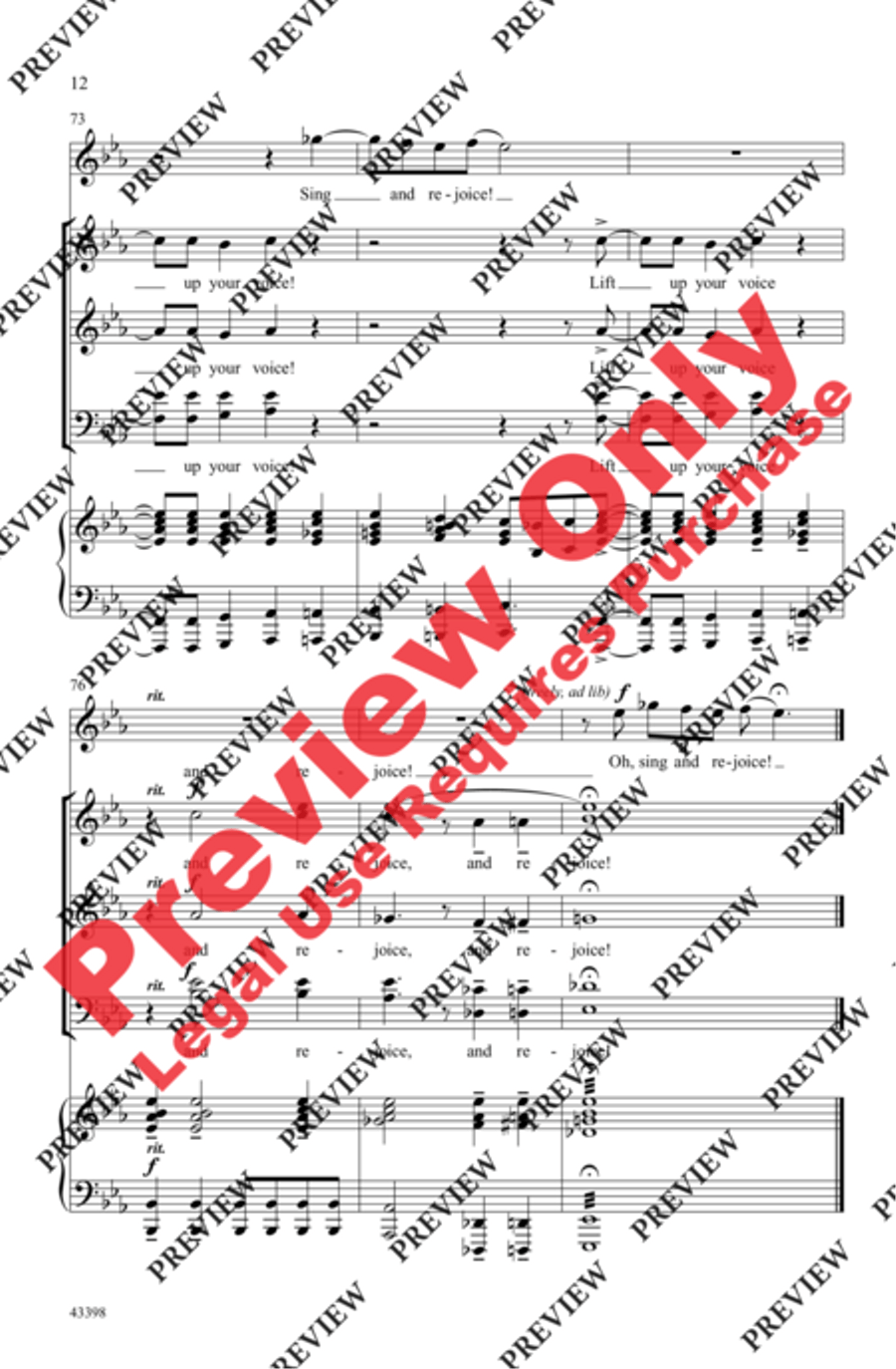 Lift Up Your Voice! Lift Up Your Voice! 4-Part scores gallery preview page 11