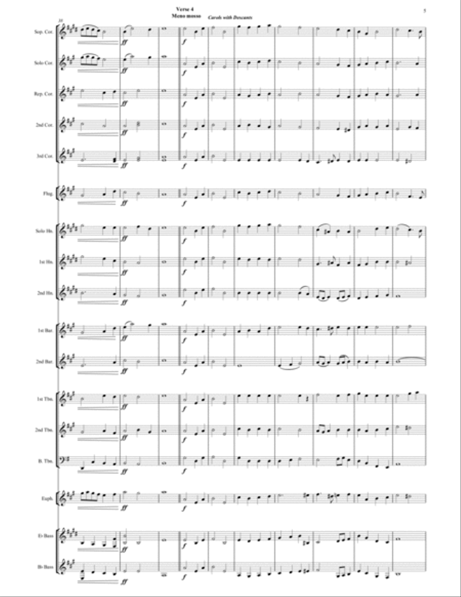 Christmas Carols with Descants Brass Band scores gallery preview page 5