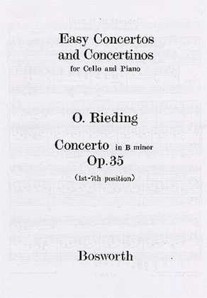 Oskar Rieding: Concerto In B Minor Op.35 (Cello And Piano)