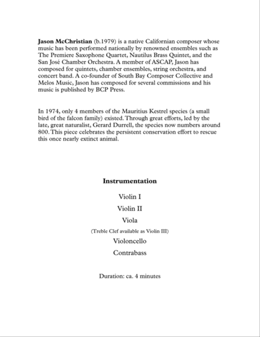 Flight of the Kestrel - for string orchestra String Orchestra scores gallery preview page 2
