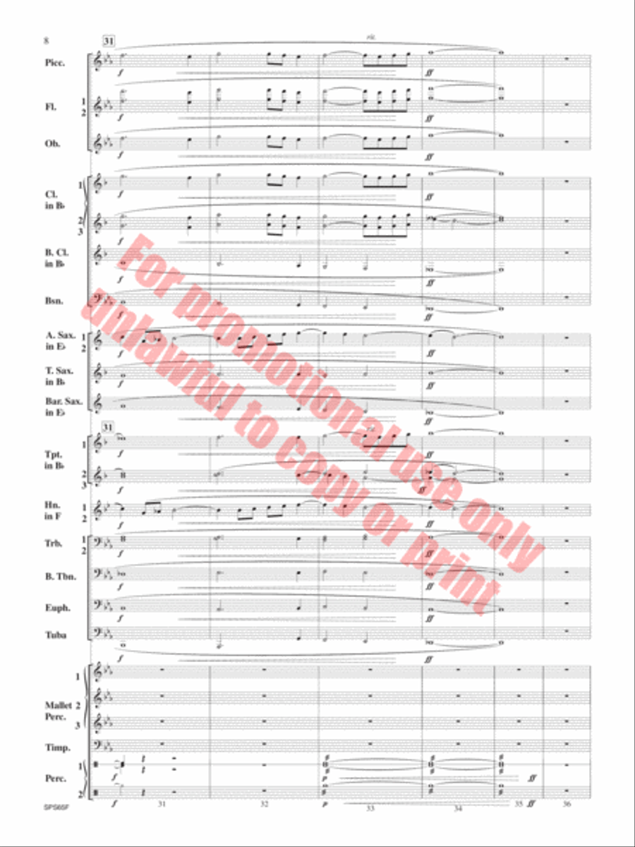 Rain and Snow on the Cedar Cliffs Concert Band scores gallery preview page 9