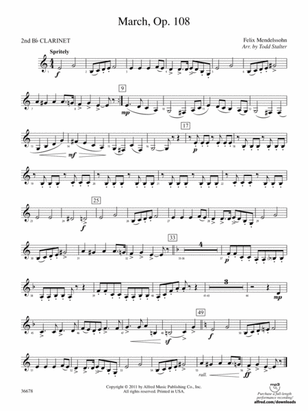 March, Op. 108: 2nd B-flat Clarinet