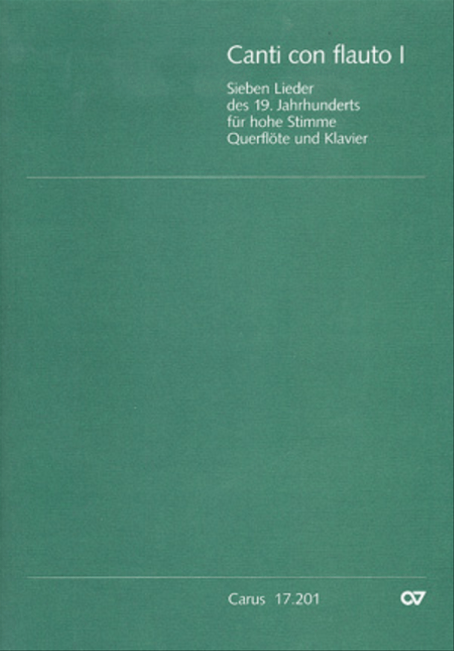 Canti con flauto I. Seven Songs of the 19th century for upper voice, flute and piano Choir scores gallery preview page 1