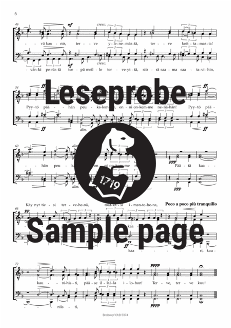 6 Part-Songs Op. 18 6 Part-Songs Op. 18 A Cappella scores gallery preview page 5