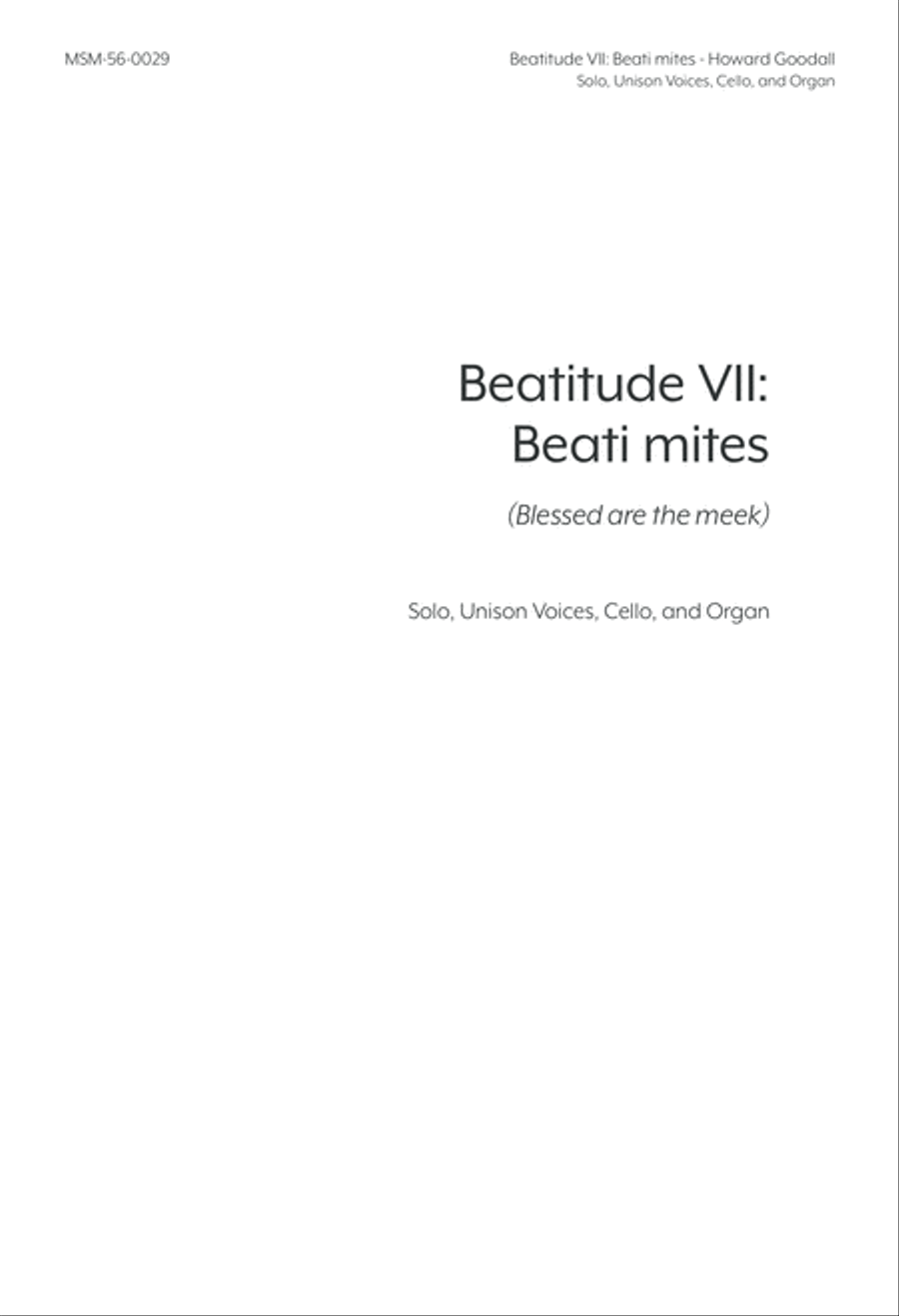 Beatitude VII: Beati mites (Blessed are the meek) Unison Choir scores gallery preview page 2
