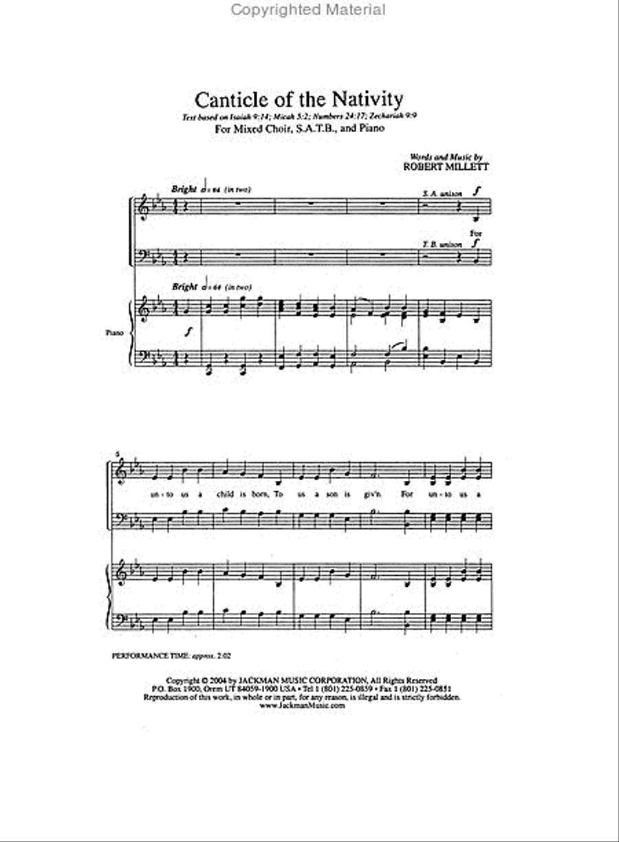 Canticle of the Nativity - SATB 4-Part scores gallery preview page 2