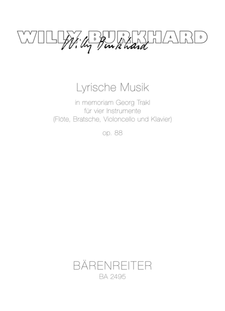 Lyrische Musik in memoriam Georg Trakl (1949/1951)