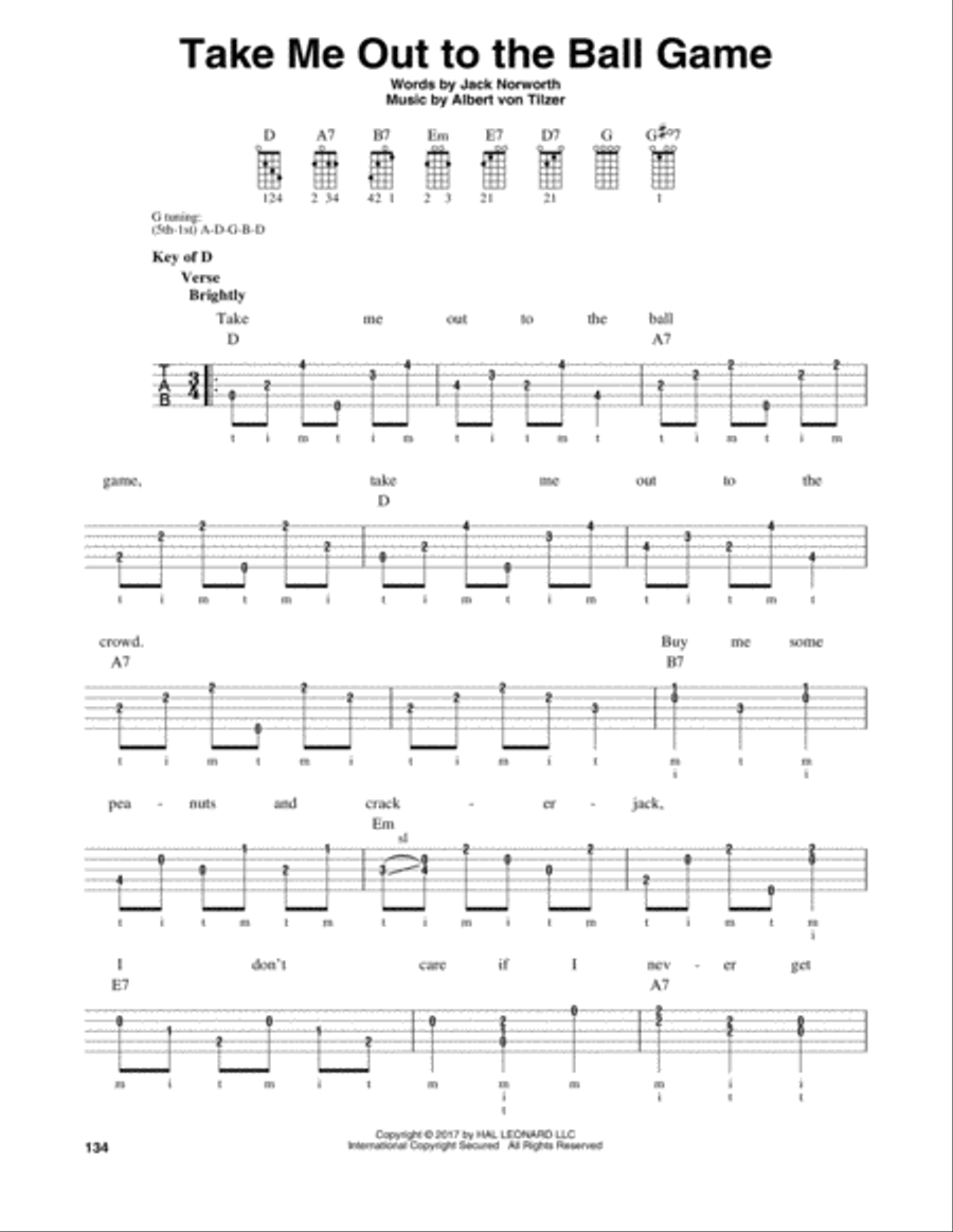 Take Me Out To The Ball Game Banjo scores gallery preview page 1