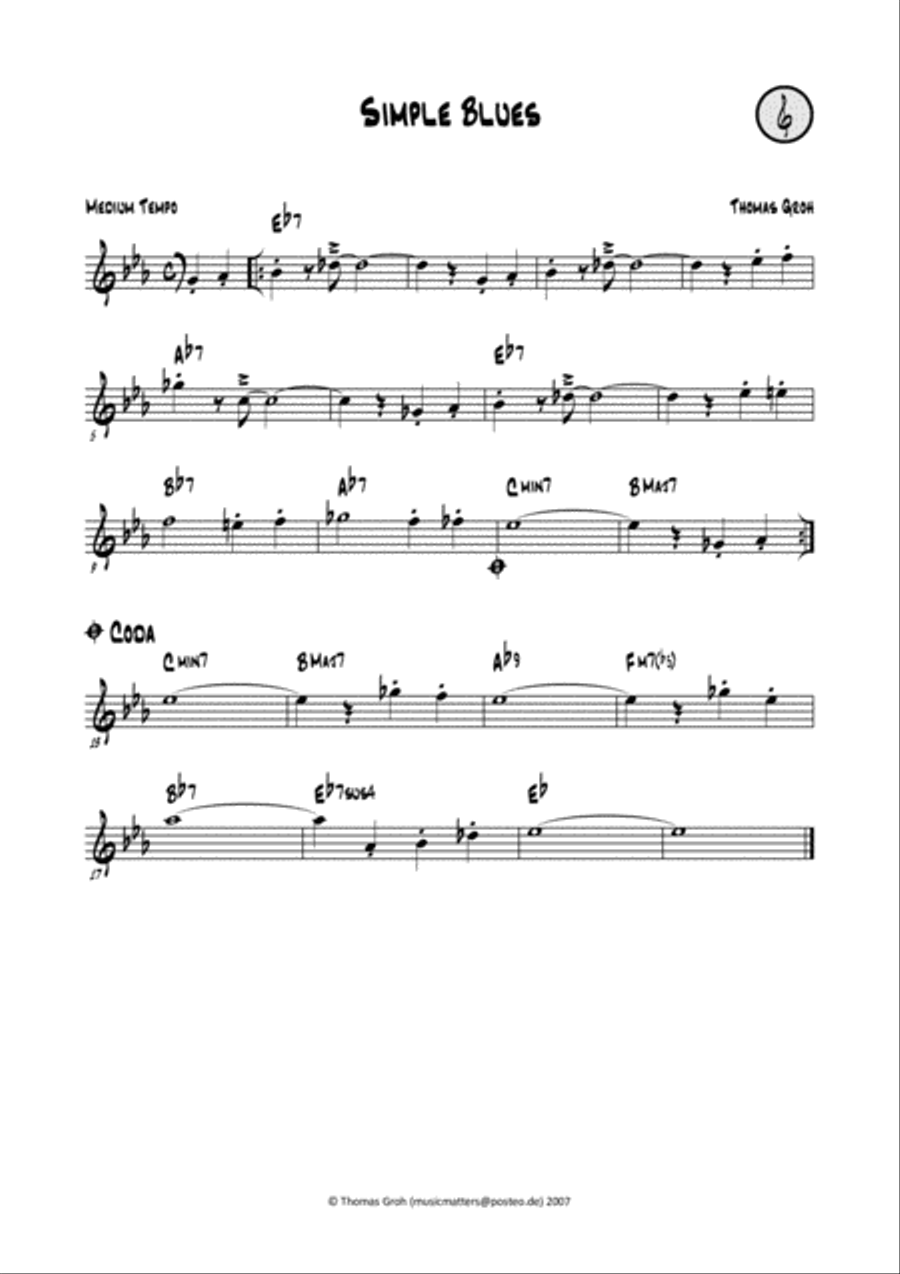 Simple Blues Piano scores gallery preview page 2
