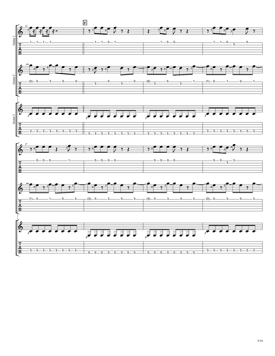 I Gotta Feeling Guitar Ensemble scores gallery preview page 5
