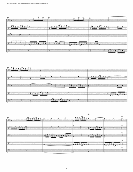 Prelude 23 from Well-Tempered Clavier, Book 1 (Bassoon Quintet) image number null