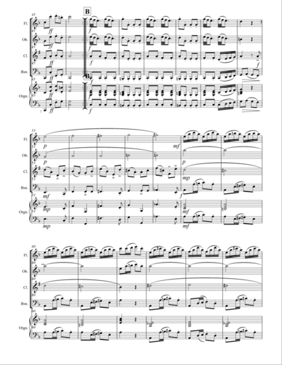 Vivaldi - Concerto in D Major RV 93 (for Woodwind Quartet and Optional Organ) Woodwind Quartet scores gallery preview page 4