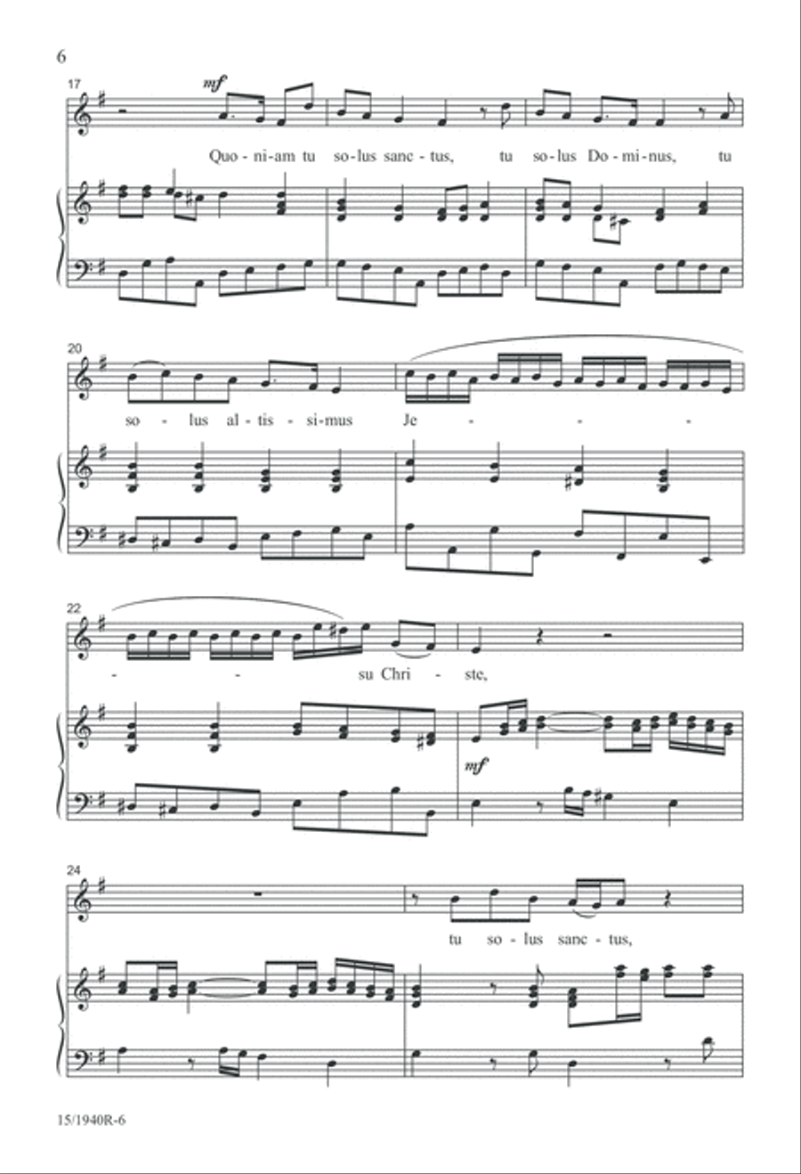 Quoniam Tu Solus Sanctus Unison Choir scores gallery preview page 6