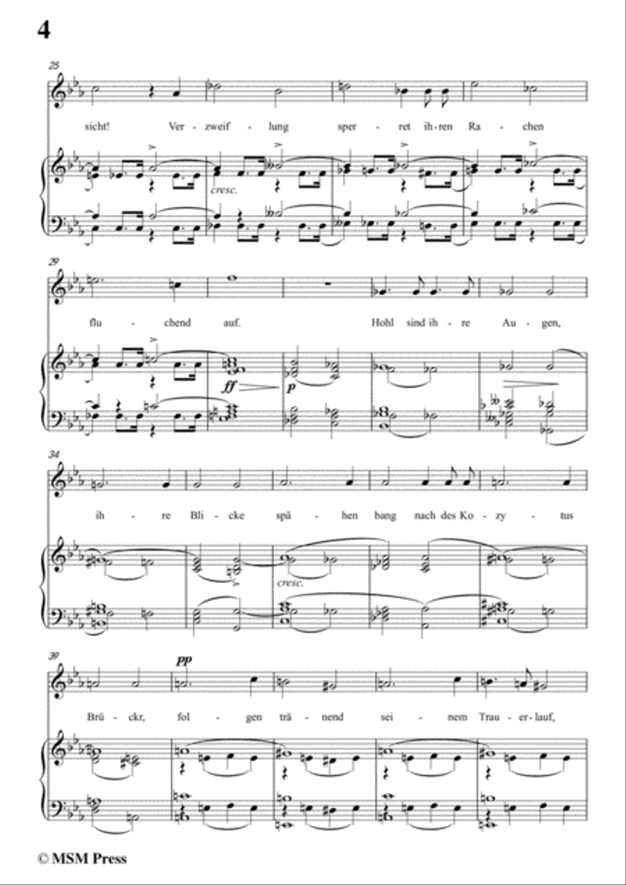 Schubert-Gruppe aus dem Tartarus,Op.24 No.1,in E flat Major,for Voice&Piano Voice scores gallery preview page 6
