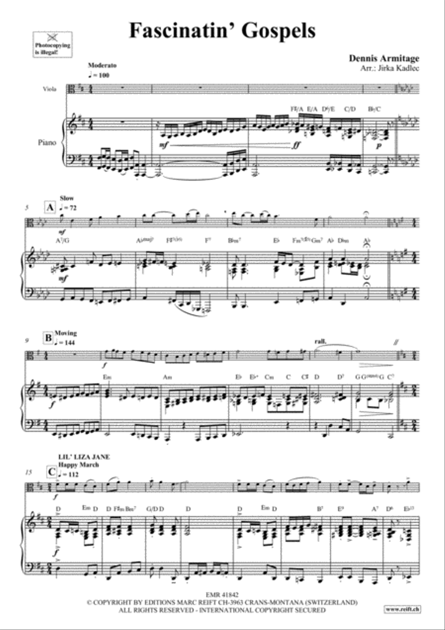 Fascinatin' Gospels Viola scores gallery preview page 5