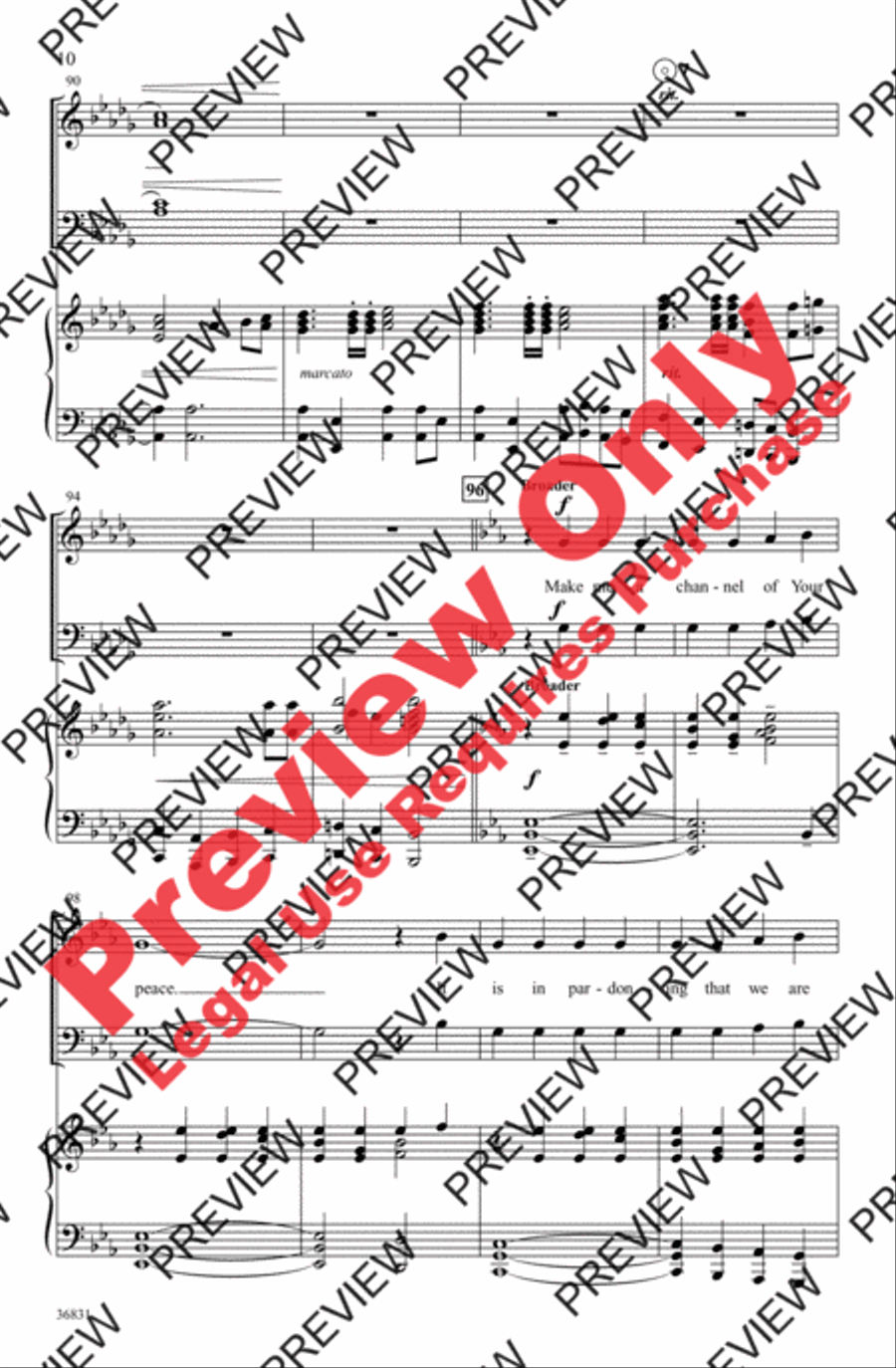 Make Me a Channel of Your Peace 4-Part scores gallery preview page 10