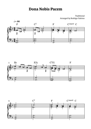 Dona Nobis Pacem - for piano (featuring chords and fingerings)