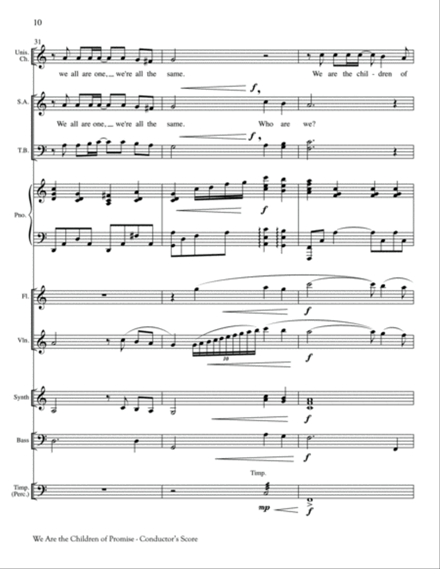 We Are the Children of Promise Unison Choir scores gallery preview page 10