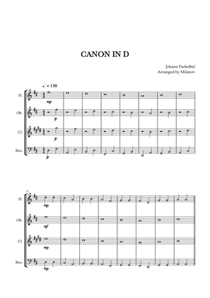 Book cover for Canon in D | Pachelbel | Woodwind quartet