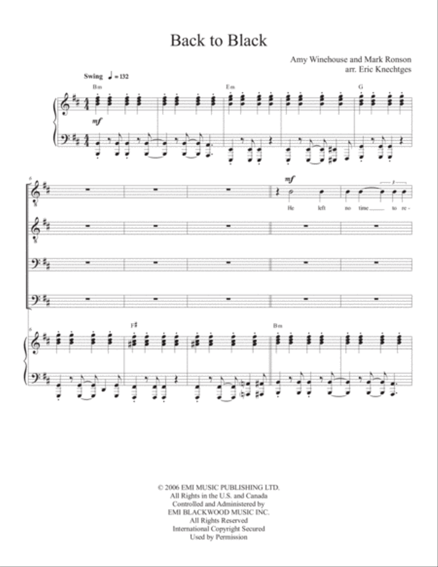 Back To Black Back To Black TTBB scores gallery preview page 1