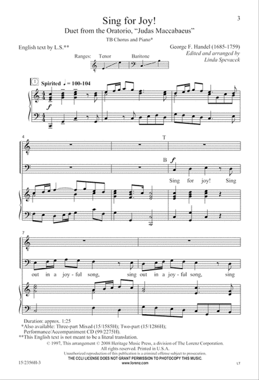 Sing for Joy! TB scores gallery preview page 4