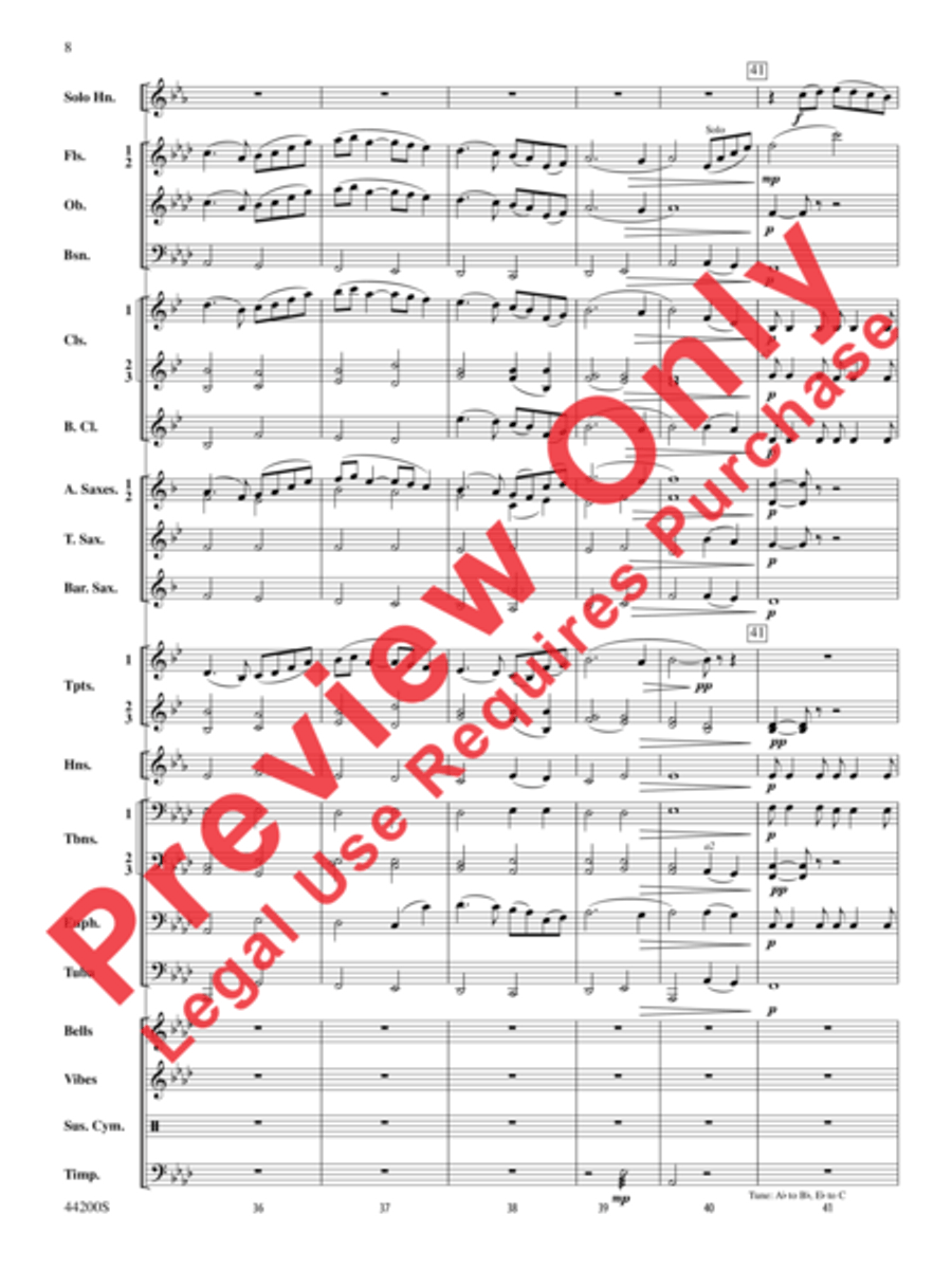 Serenade for Horn and Band Concert Band scores gallery preview page 11
