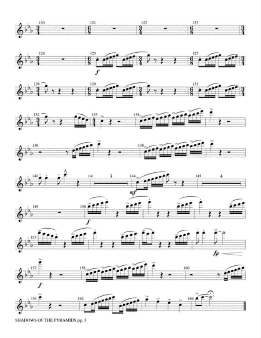 Shadows of the Pyramids: 2nd Flute Concert Band scores gallery preview page 3