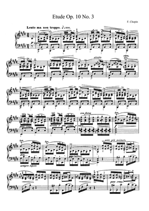 Chopin Etude Op. 10 No. 3 in E Major 'Tristesse'